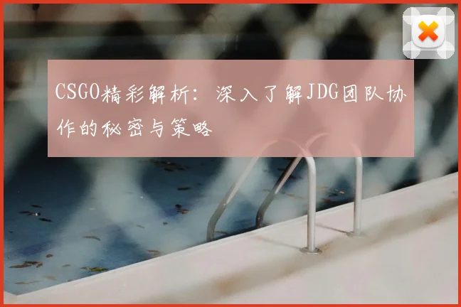 CSGO精彩解析：深入了解JDG团队协作的秘密与策略
